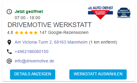 DRIVEMOTIVE Werkstattübersicht